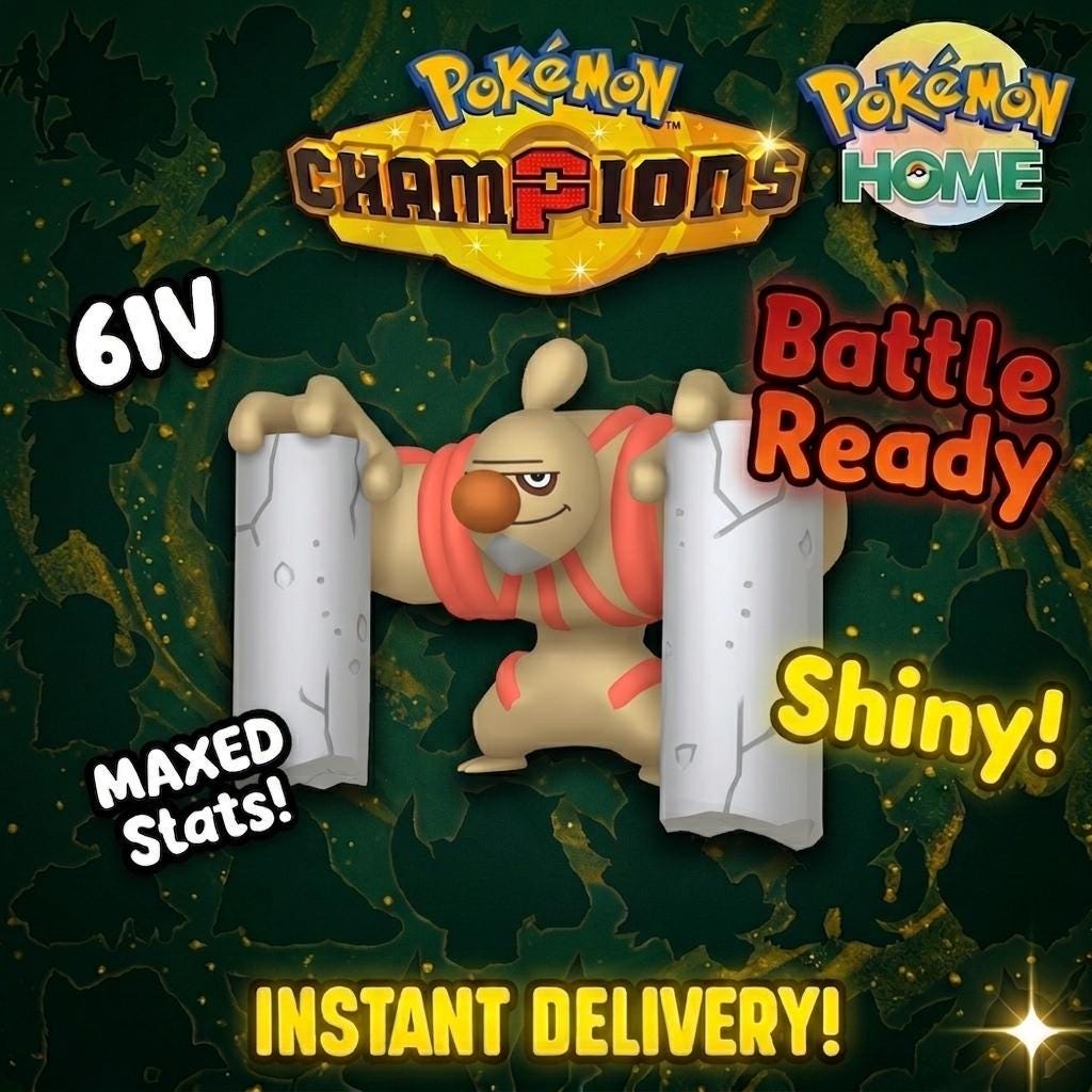 Shiny Conkeldurr Pokémon Champions 6IV Competitive Battle Ready - Pokémon HOME digital Pokémon trade by PokeTradingShop