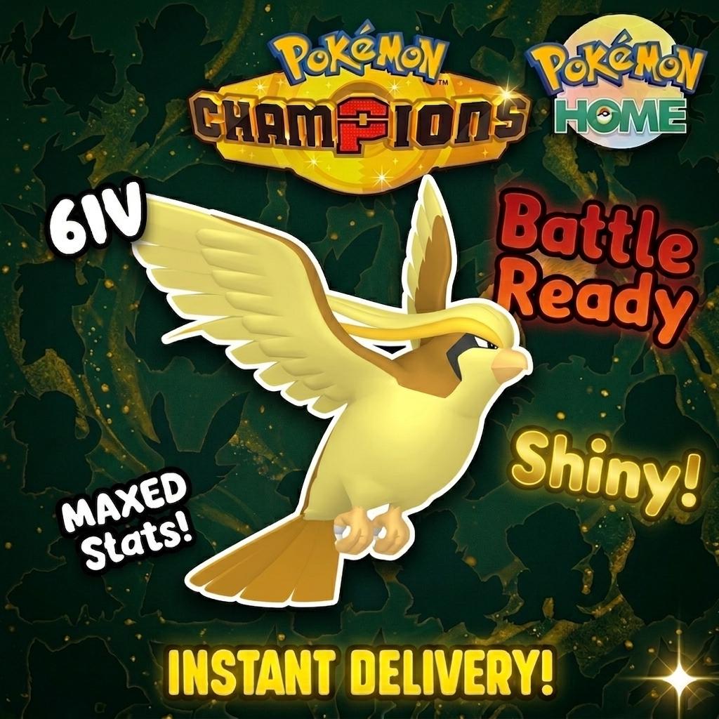 Shiny Pidgeot Pokémon Champions 6IV Competitive Battle Ready - Pokémon HOME digital Pokémon trade by PokeTradingShop