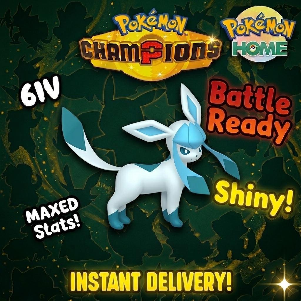 Shiny Glaceon Pokémon Champions 6IV Competitive Battle Ready - Pokémon HOME digital Pokémon trade by PokeTradingShop