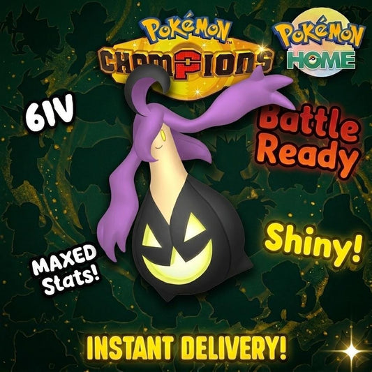 Shiny Gourgeist Pokémon Champions 6IV Competitive Battle Ready - Pokémon HOME digital Pokémon trade by PokeTradingShop