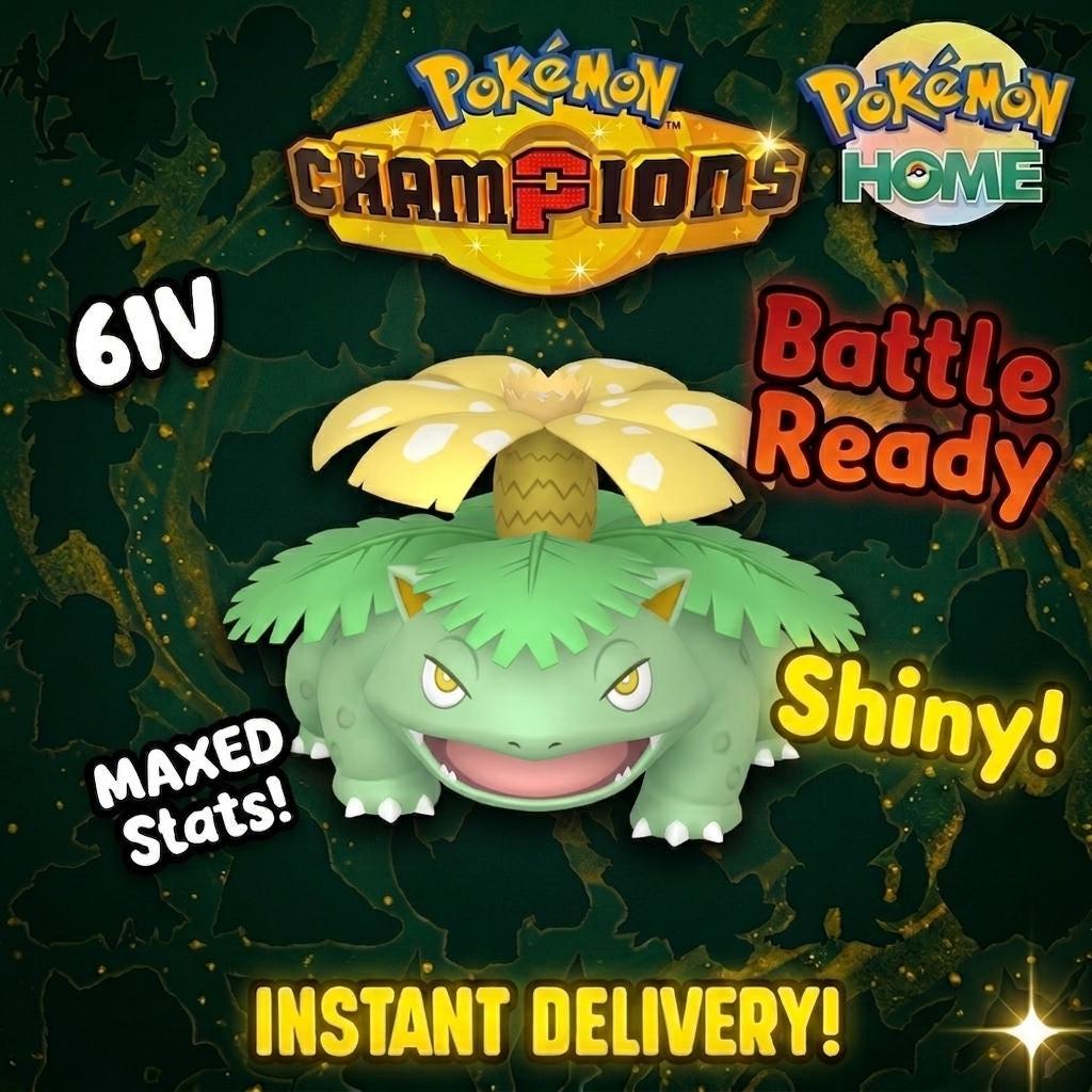 Shiny Venusaur Pokémon Champions 6IV Competitive Battle Ready - Pokémon HOME digital Pokémon trade by PokeTradingShop