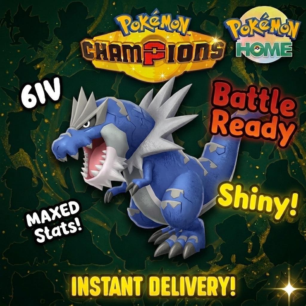 Shiny Tyrantrum Pokémon Champions 6IV Competitive Battle Ready - Pokémon HOME digital Pokémon trade by PokeTradingShop