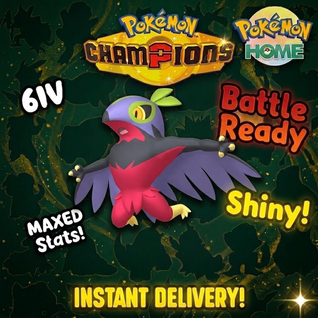 Shiny Hawlucha Pokémon Champions 6IV Competitive Battle Ready - Pokémon HOME digital Pokémon trade by PokeTradingShop