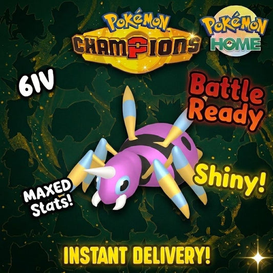 Shiny Ariados Pokémon Champions 6IV Competitive Battle Ready - Pokémon HOME digital Pokémon trade by PokeTradingShop