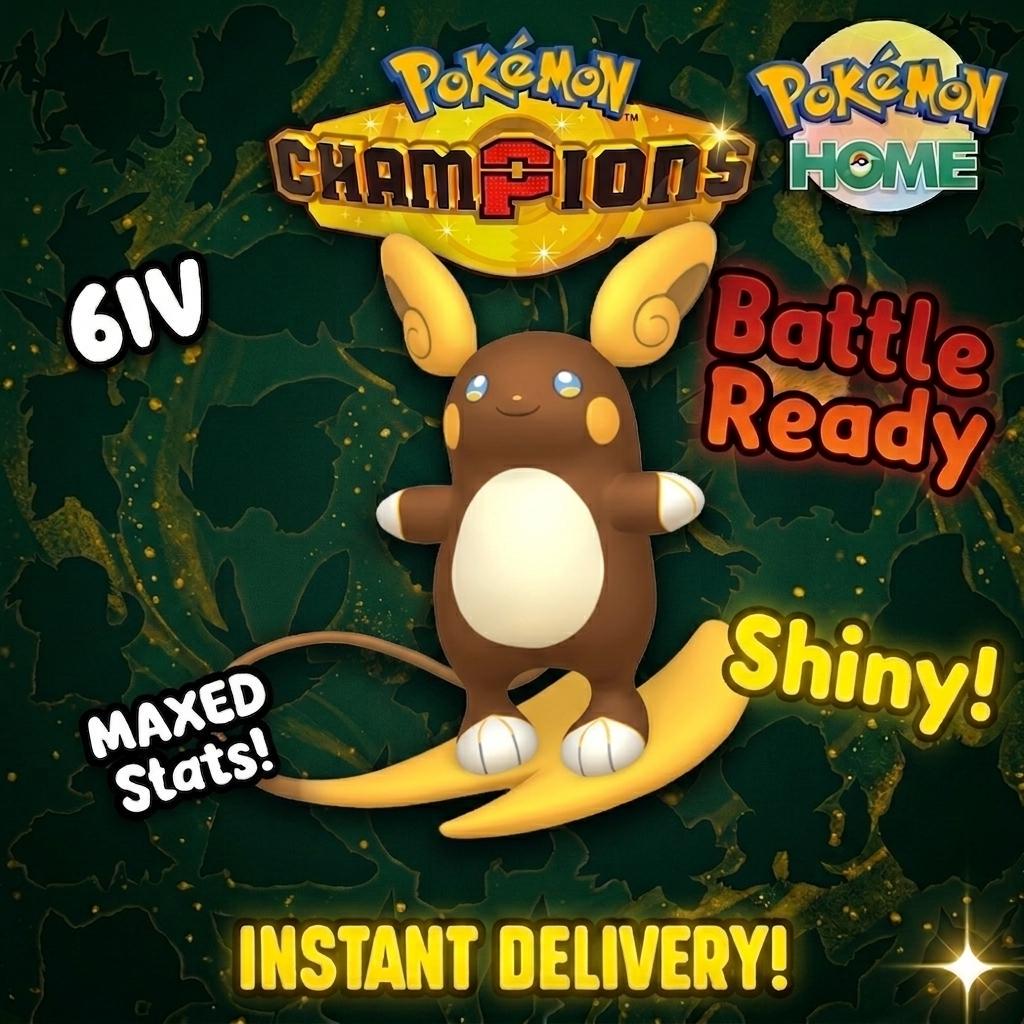 Shiny Alolan Raichu Pokémon Champions 6IV Competitive Battle Ready - Pokémon HOME digital Pokémon trade by PokeTradingShop