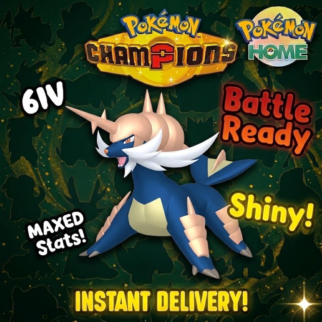 Shiny Samurott Pokémon Champions 6IV Competitive Battle Ready - Pokémon HOME digital Pokémon trade by PokeTradingShop