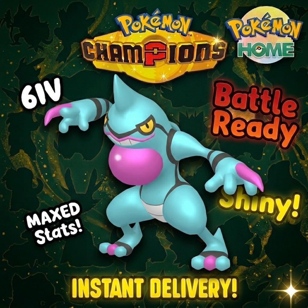 Shiny Toxicroak Pokémon Champions 6IV Competitive Battle Ready - Pokémon HOME digital Pokémon trade by PokeTradingShop