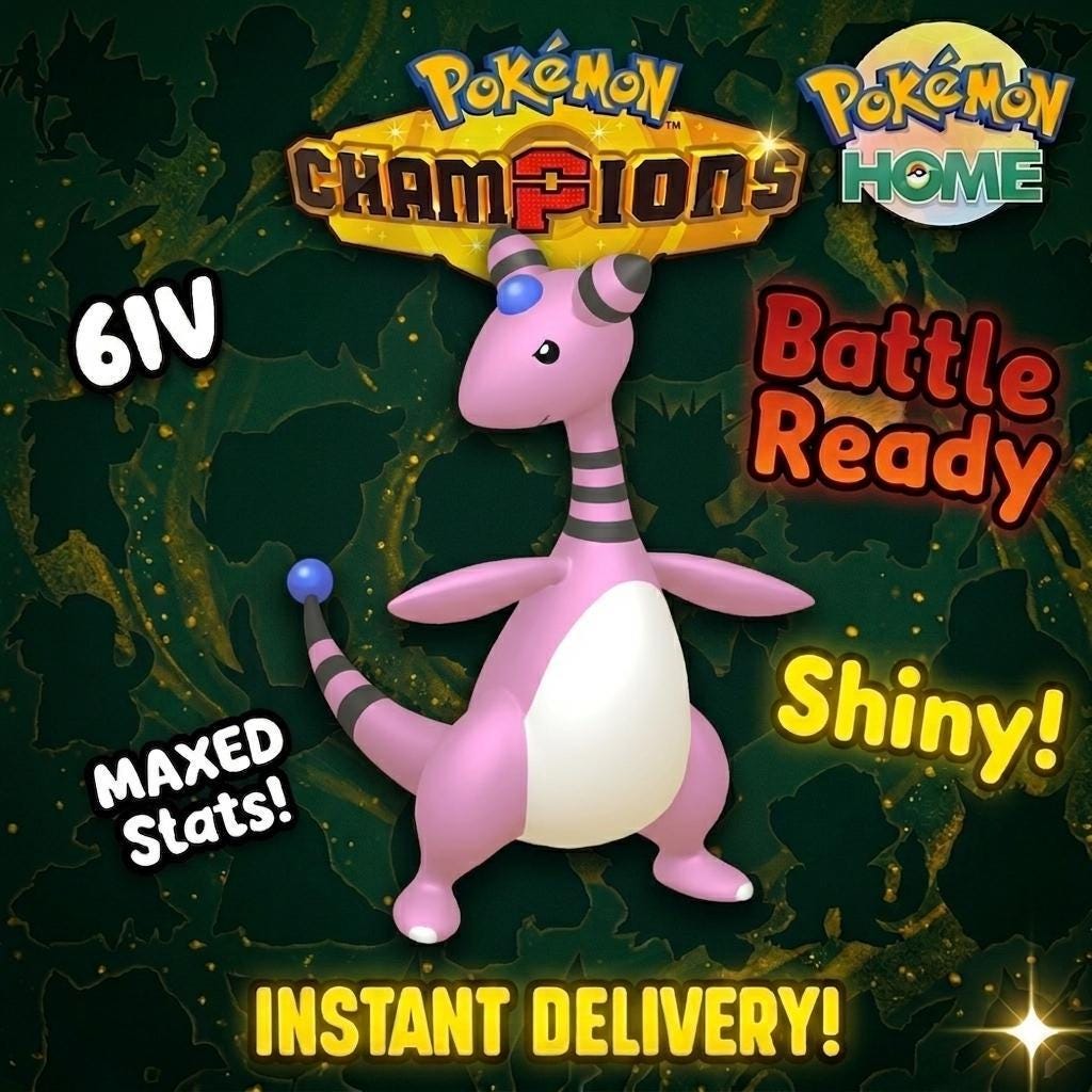 Shiny Ampharos Pokémon Champions 6IV Competitive Battle Ready - Pokémon HOME digital Pokémon trade by PokeTradingShop