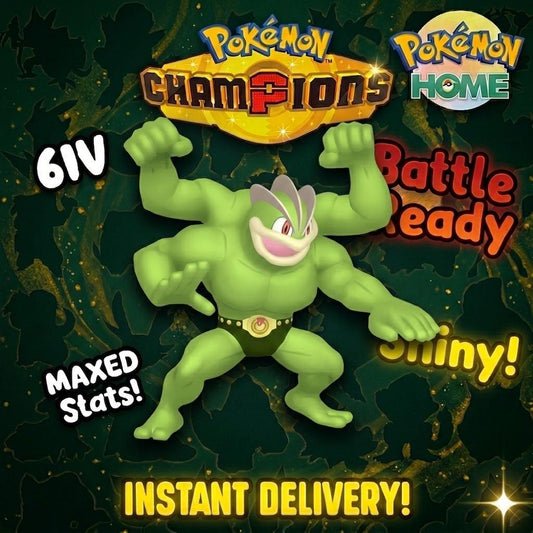 Shiny Machamp Pokémon Champions 6IV Competitive Battle Ready - Pokémon HOME digital Pokémon trade by PokeTradingShop