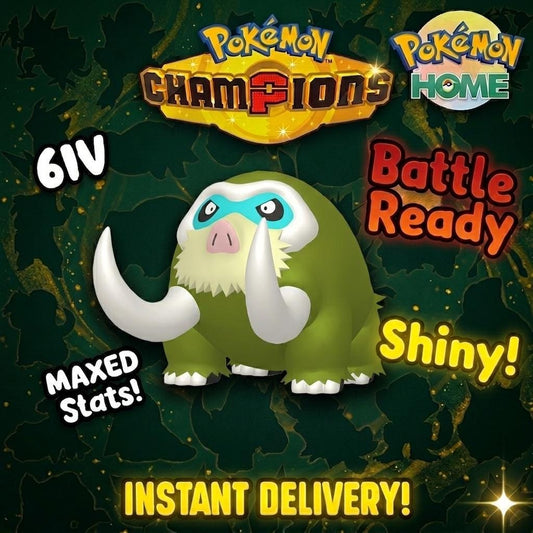Shiny Mamoswine Pokémon Champions 6IV Competitive Battle Ready - Pokémon HOME digital Pokémon trade by PokeTradingShop