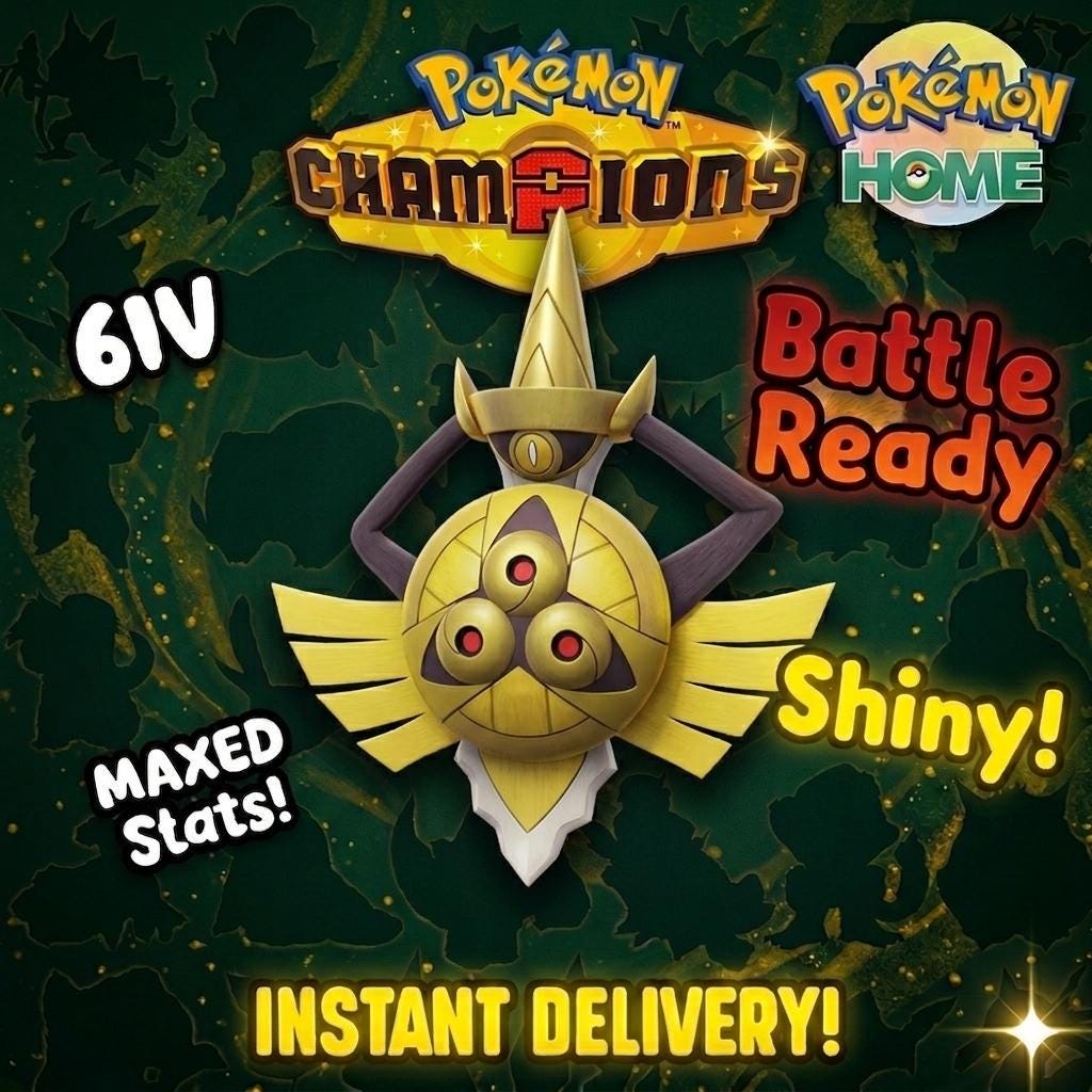 Shiny Aegislash Pokémon Champions 6IV Competitive Battle Ready - Pokémon HOME digital Pokémon trade by PokeTradingShop