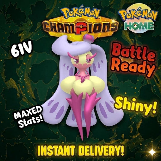 Shiny Tsareena Pokémon Champions 6IV Competitive Battle Ready - Pokémon HOME digital Pokémon trade by PokeTradingShop