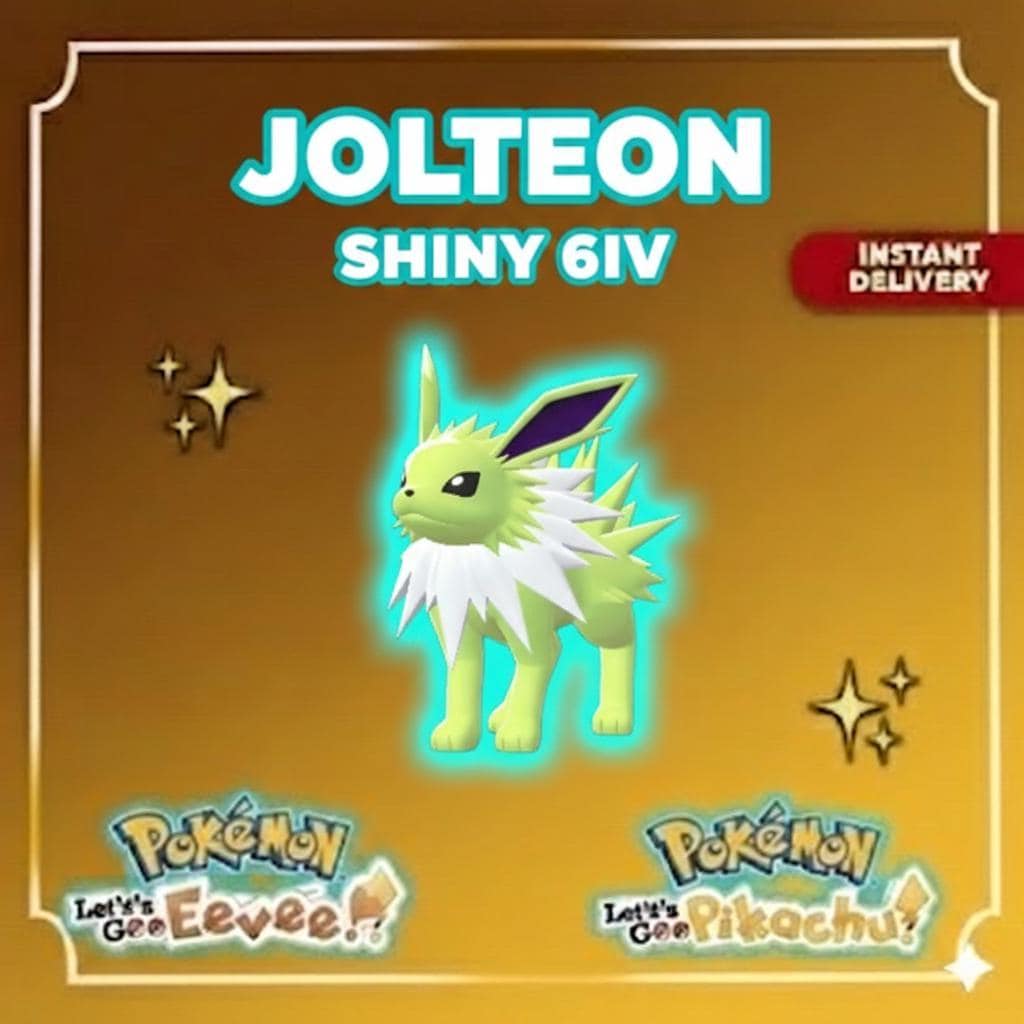 Shiny Jolteon Lets Go Pikachu Eevee 6IV Competitive Battle Ready - Pokémon Let's Go Pikachu & Eevee digital Pokémon trade by