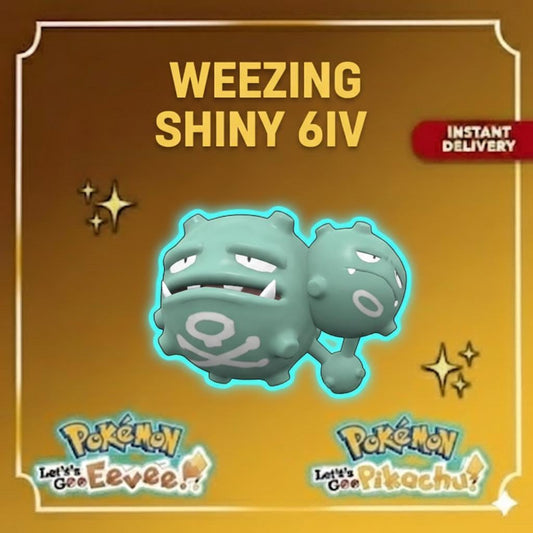 Shiny Weezing Lets Go Pikachu Eevee 6IV Competitive Battle Ready - Pokémon Let's Go Pikachu & Eevee digital Pokémon trade by
