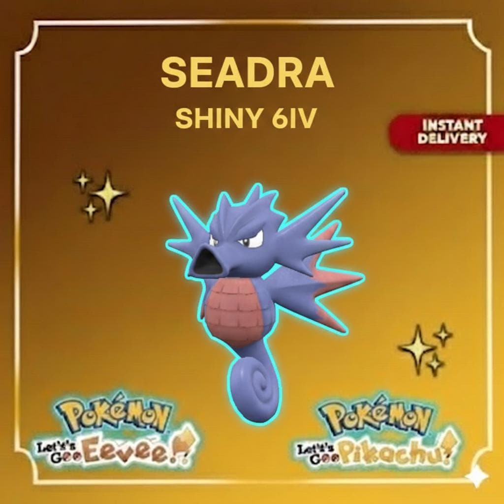 Shiny Seadra Lets Go Pikachu Eevee 6IV Competitive Battle Ready - Pokémon Let's Go Pikachu & Eevee digital Pokémon trade by