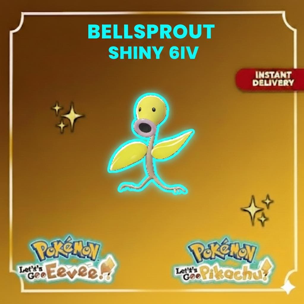 Shiny BELLSPROUT Pokémon Lets Go Pikachu Eevee 6IV Competitive Battle Ready - Pokémon Let's Go Pikachu & Eevee digital