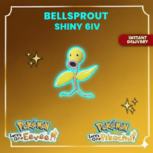 Shiny BELLSPROUT Pokémon Lets Go Pikachu Eevee 6IV Competitive Battle Ready - Pokémon Let's Go Pikachu & Eevee digital