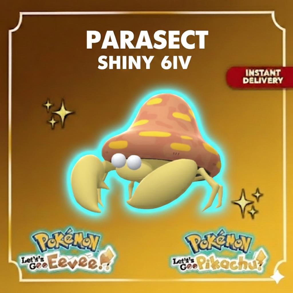 Shiny PARASECT Pokémon Lets Go Pikachu Eevee 6IV Competitive Battle Ready - Pokémon Let's Go Pikachu & Eevee digital Pokémon