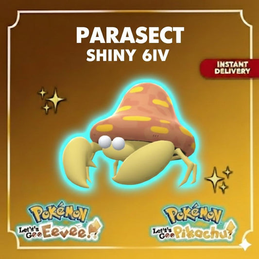 Shiny PARASECT Pokémon Lets Go Pikachu Eevee 6IV Competitive Battle Ready - Pokémon Let's Go Pikachu & Eevee digital Pokémon