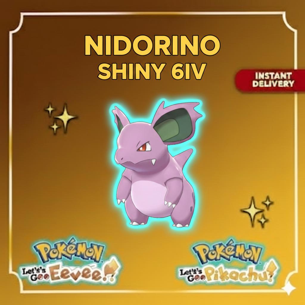 Shiny NIDORINO Female 6IV Competitive Battle Ready - Pokémon Let's Go Pikachu & Eevee digital Pokémon trade by