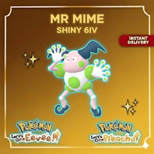 Shiny Mr Mime Lets Go Pikachu Eevee 6IV Competitive Battle Ready - Pokémon Let's Go Pikachu & Eevee digital Pokémon trade by