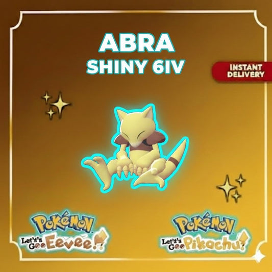 Shiny ABRA Pokémon Lets Go Pikachu Eevee 6IV Competitive Battle Ready - Pokémon Let's Go Pikachu & Eevee digital Pokémon