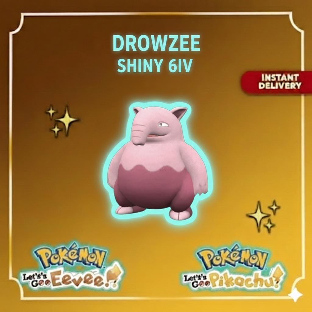 Shiny DROWZEE Pokémon Lets Go Pikachu Eevee 6IV Competitive Battle Ready - Pokémon Let's Go Pikachu & Eevee digital Pokémon