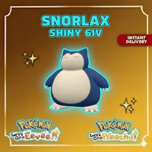 Shiny Snorlax Lets Go Pikachu Eevee 6IV Competitive Battle Ready - Pokémon Let's Go Pikachu & Eevee digital Pokémon trade by
