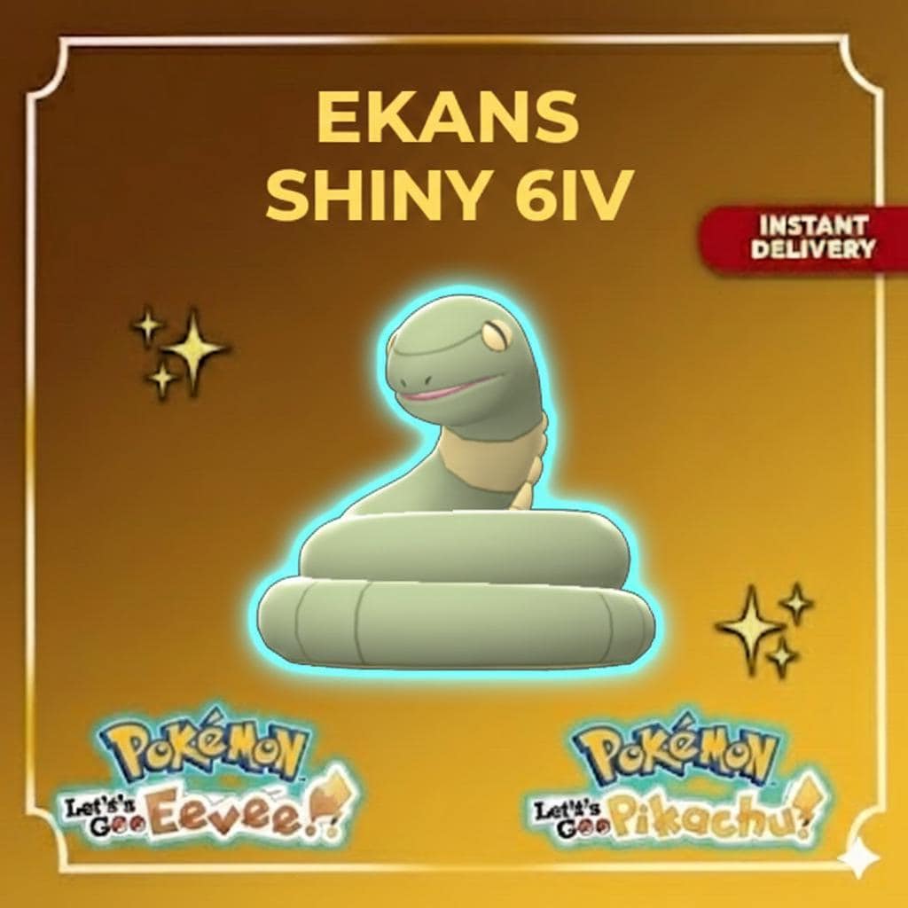 Shiny EKANS Pokémon Lets Go Pikachu Eevee 6IV Competitive Battle Ready - Pokémon Let's Go Pikachu & Eevee digital Pokémon