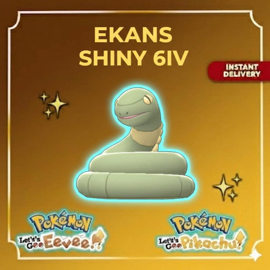 Shiny EKANS Pokémon Lets Go Pikachu Eevee 6IV Competitive Battle Ready - Pokémon Let's Go Pikachu & Eevee digital Pokémon