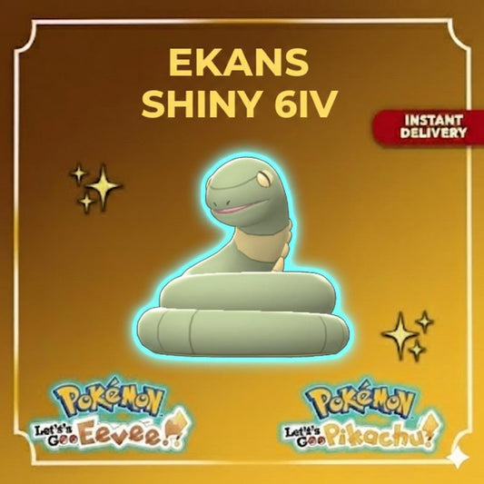 Shiny EKANS Pokémon Lets Go Pikachu Eevee 6IV Competitive Battle Ready
