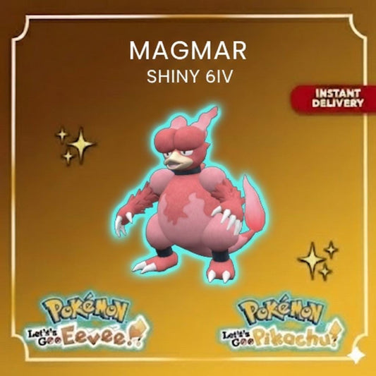 Shiny Magmar Lets Go Pikachu Eevee 6IV Competitive Battle Ready - Pokémon Let's Go Pikachu & Eevee digital Pokémon trade by