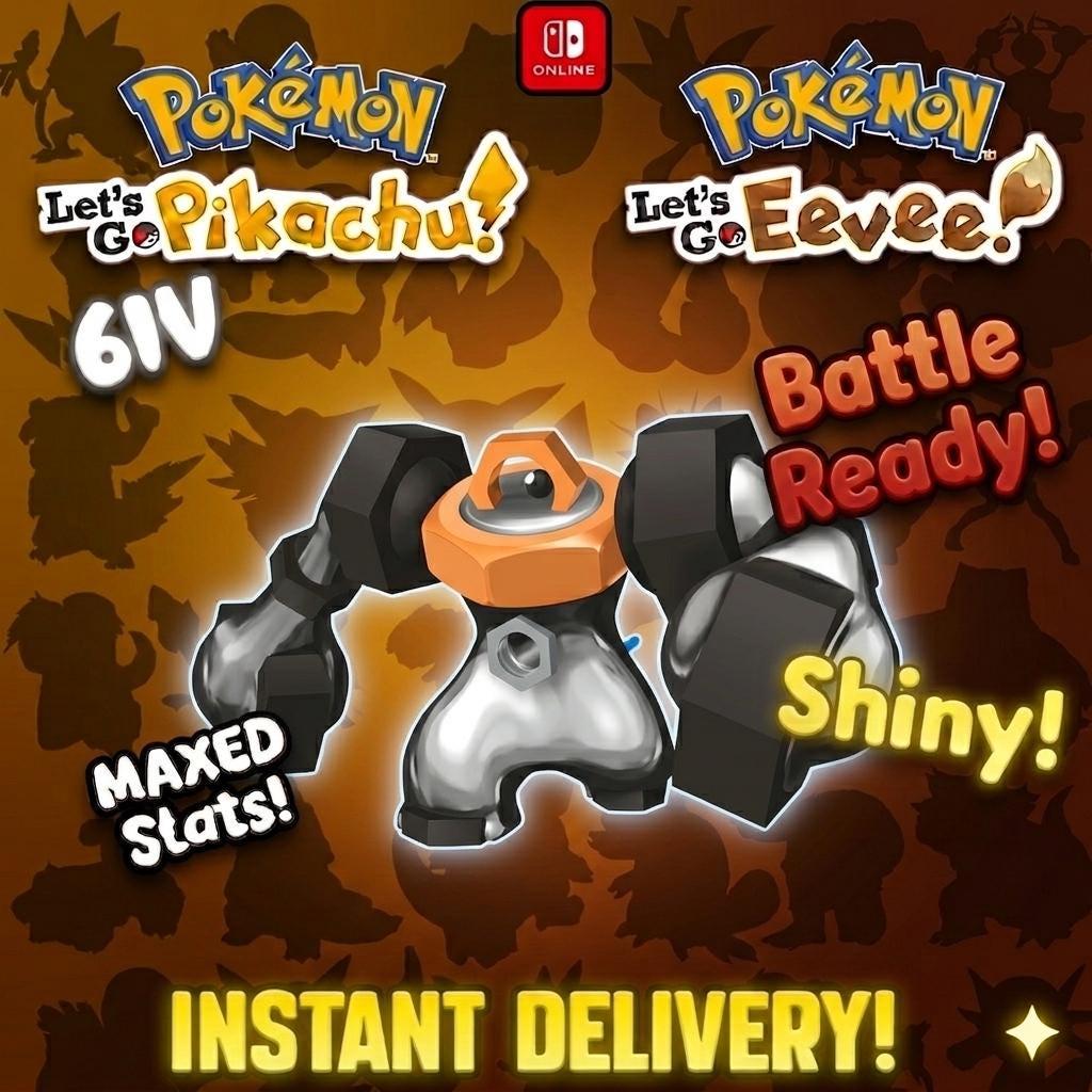 Shiny Melmetal Lets Go Pikachu Eevee 6IV Competitive Battle Ready - Pokémon Let's Go Pikachu & Eevee digital Pokémon trade by