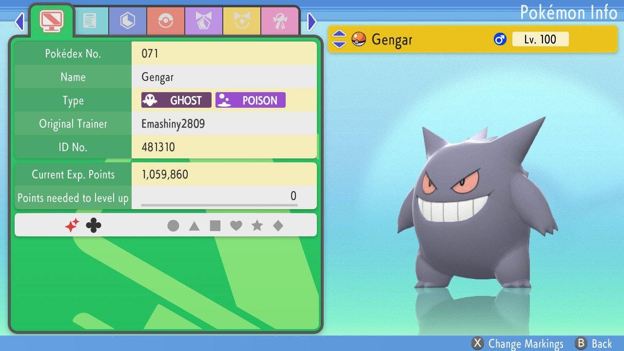 SHINY 6IV GENGAR Pokemon Brilliant Diamond Shining Pearl 6IV Competitive Battle - Pokémon Brilliant Diamond & Shining Pearl