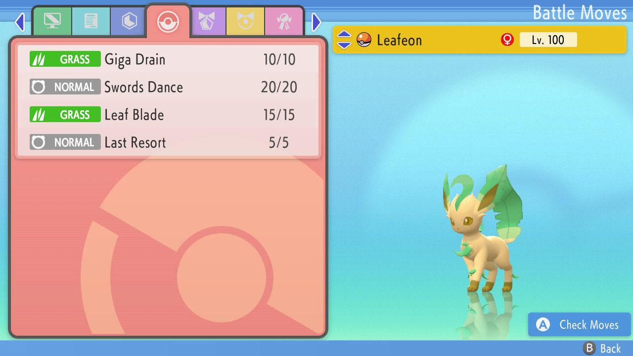 SHINY 6IV LEAFEON Pokemon Brilliant Diamond Shining Pearl 6IV Competitive Battle - Pokémon Brilliant Diamond & Shining Pearl