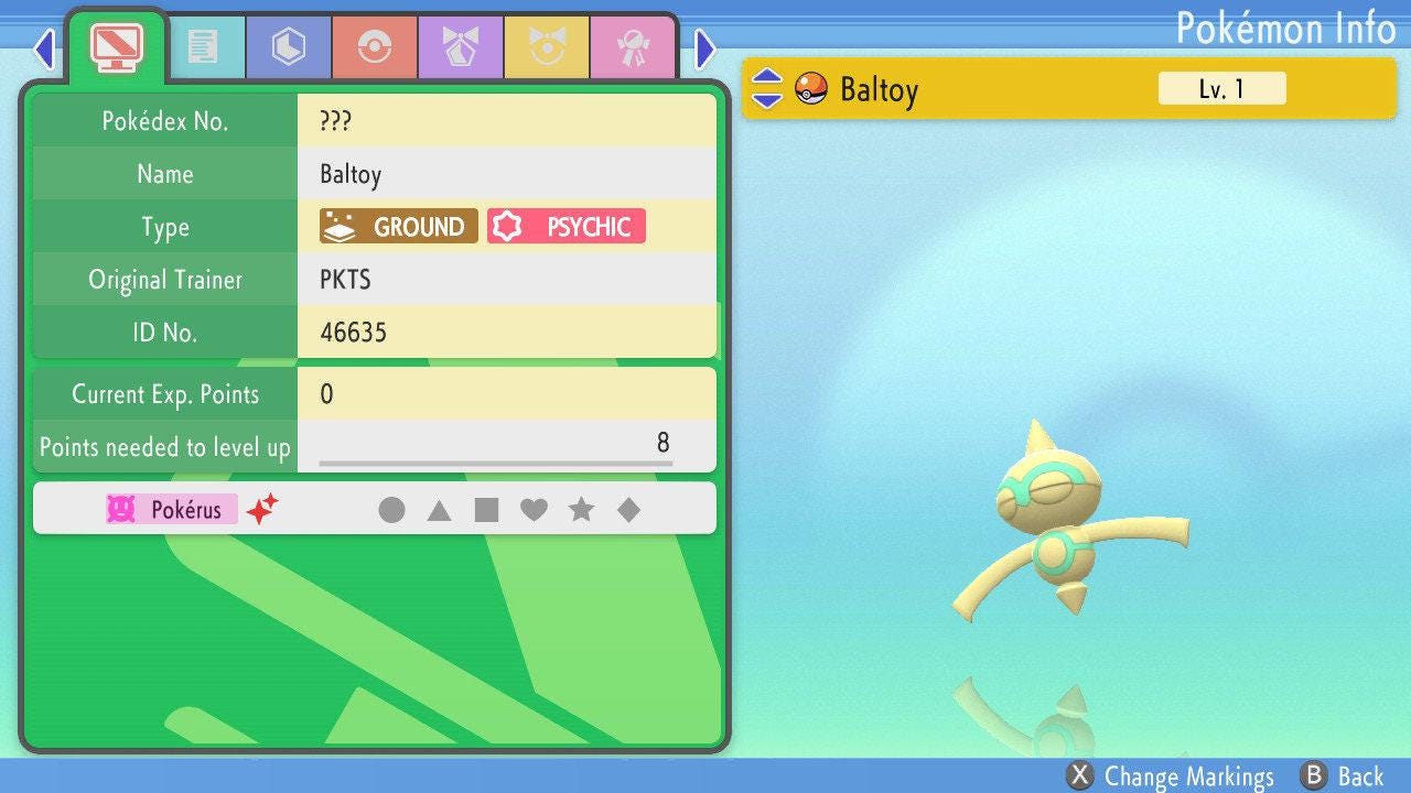 SHINY 6IV BALTOY Pokémon Brilliant Diamond and Shining Pearl 6IV Competitive - Pokémon Brilliant Diamond & Shining Pearl