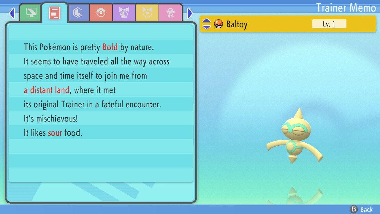 SHINY 6IV BALTOY Pokémon Brilliant Diamond and Shining Pearl 6IV Competitive Battle Ready – image 2