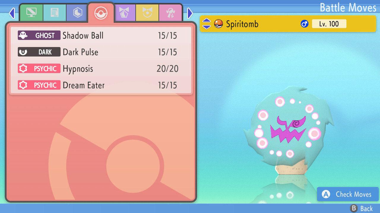 SHINY 6IV SPIRITOMB Pokemon Brilliant Diamond Shining Pearl 6IV Competitive Battle - Pokémon Brilliant Diamond & Shining