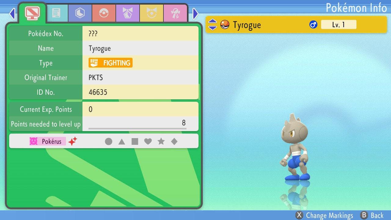 SHINY 6IV TYROGUE Pokemon Brilliant Diamond Shining Pearl 6IV Competitive Battle - Pokémon Brilliant Diamond & Shining Pearl