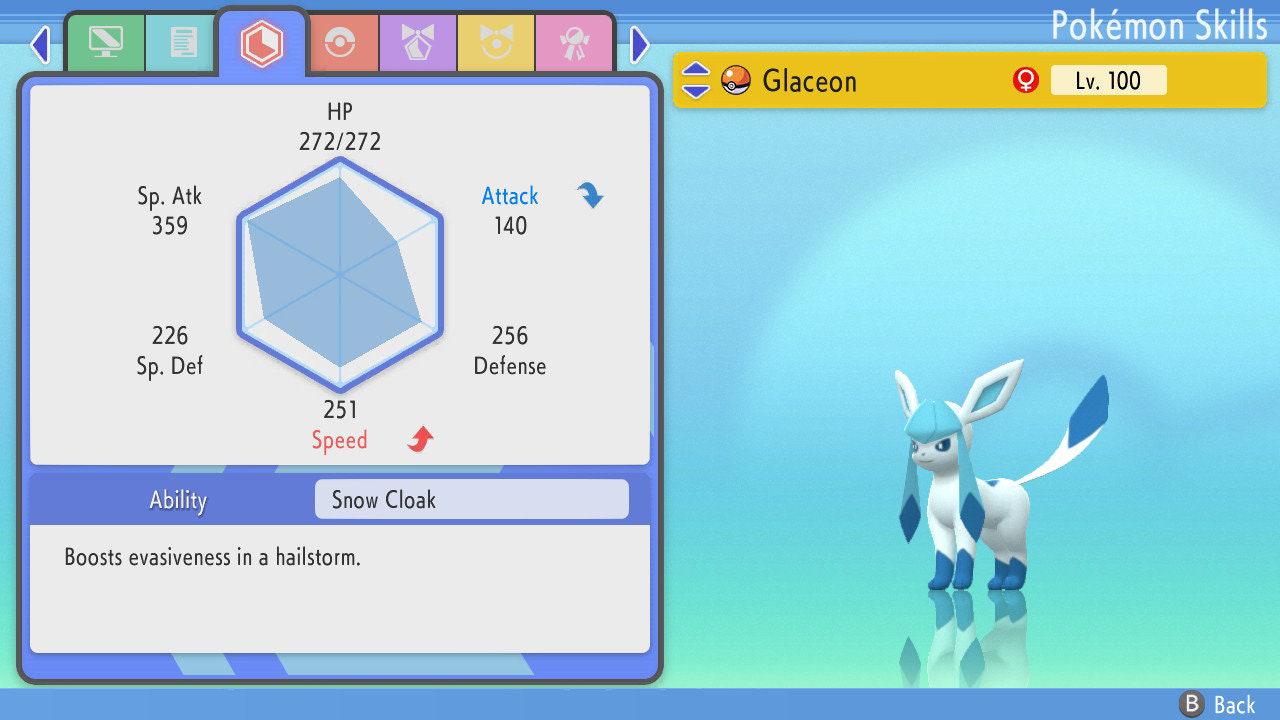 SHINY 6IV GLACEON Pokemon Brilliant Diamond Shining Pearl 6IV Competitive Battle - Pokémon Brilliant Diamond & Shining Pearl