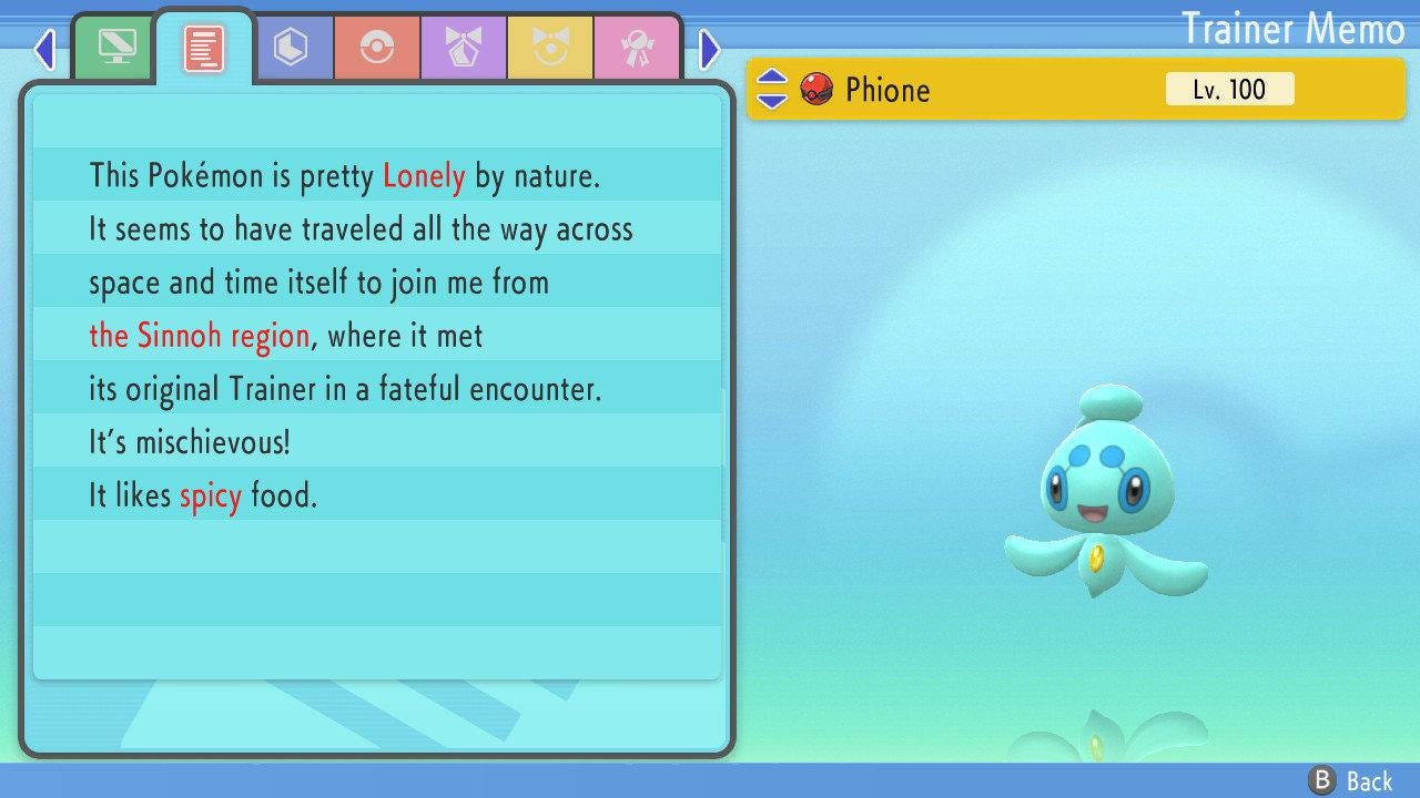 SHINY 6IV PHIONE Pokémon Brilliant Diamond Shining Pearl Mythical Pokemon Competitive Battle – image 4