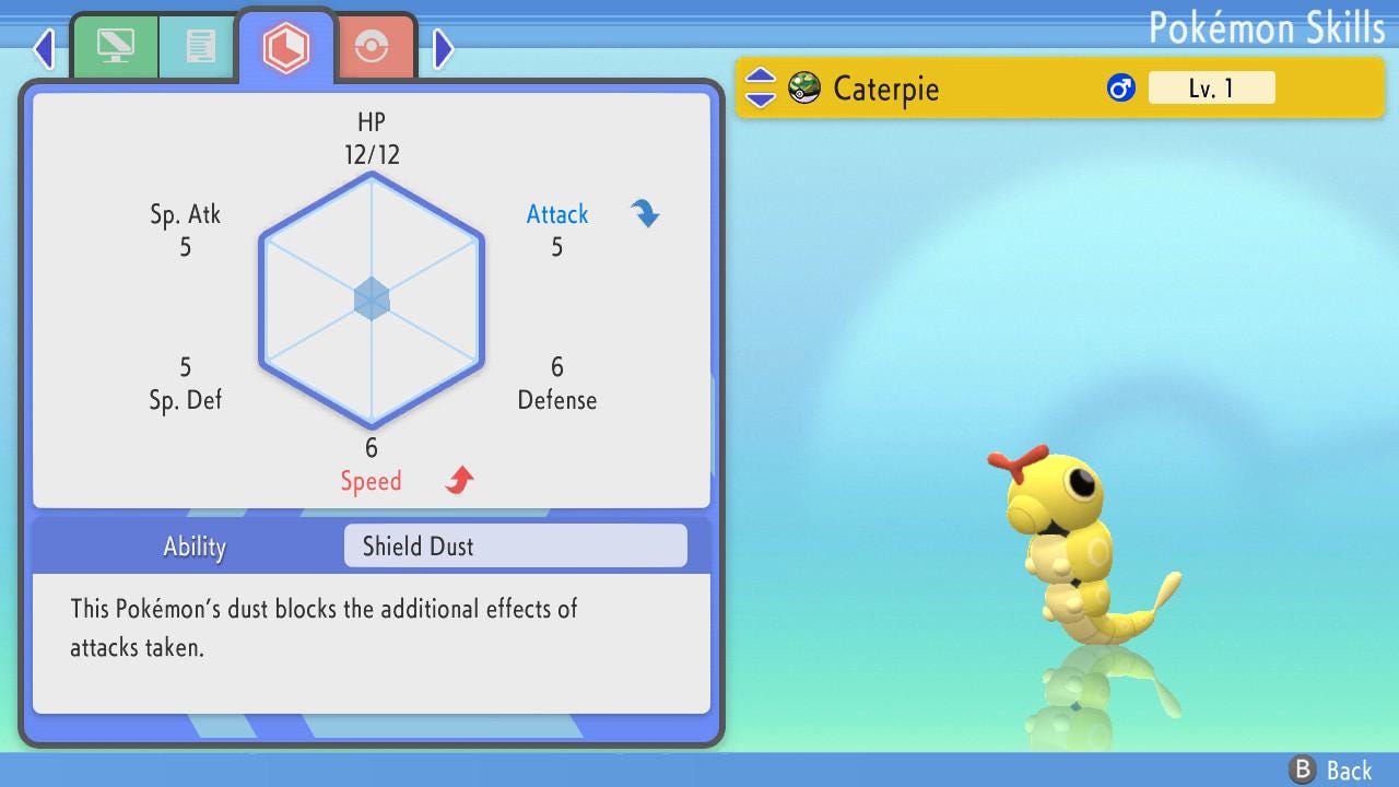Shiny CATERPIE Pokemon Brilliant Diamond Shining Pearl 6IV Competitive Battle - Pokémon Brilliant Diamond & Shining Pearl