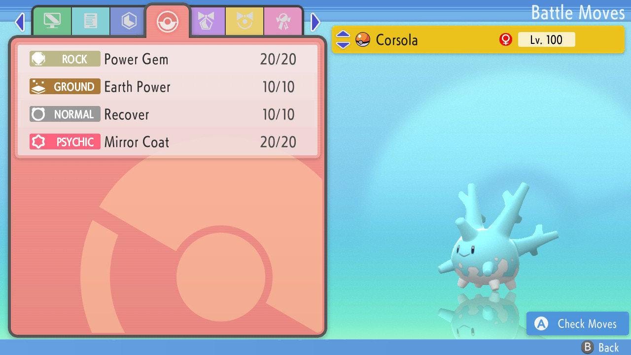 SHINY 6IV CORSOLA Pokemon Brilliant Diamond Shining Pearl 6IV Competitive Battle - Pokémon Brilliant Diamond & Shining Pearl