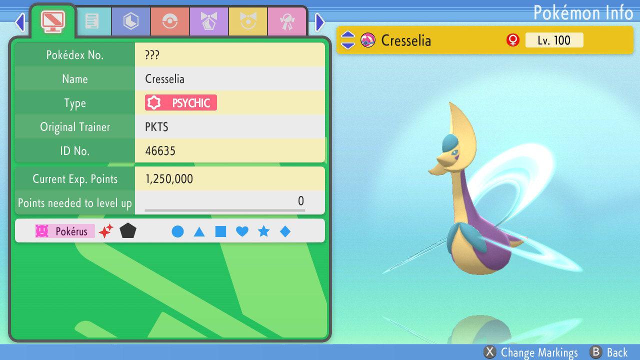 Shiny Cresselia 6IV Switch 2 BDSP Pokémon Brilliant Diamond Shining Pearl Battle - Pokémon Brilliant Diamond & Shining Pearl