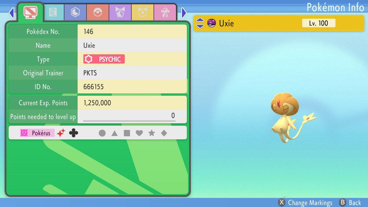 SHINY 6IV UXIE Pokemon Brilliant Diamond Shining Pearl 6IV Competitive Battle - Pokémon Brilliant Diamond & Shining Pearl