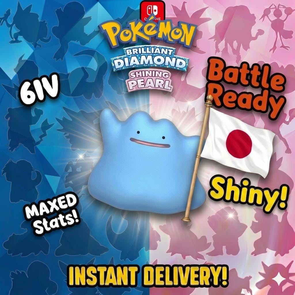 SHINY 6IV DITTO Adamant Japanese Masuda Pokémon Breeding Shiny Ditto Pokémon - Pokémon Brilliant Diamond & Shining Pearl