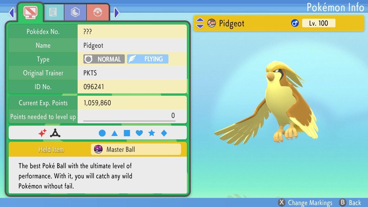 Shiny PIDGEOT Pokemon Brilliant Diamond Shining Pearl 6IV Competitive Battle Ready - Pokémon Brilliant Diamond & Shining