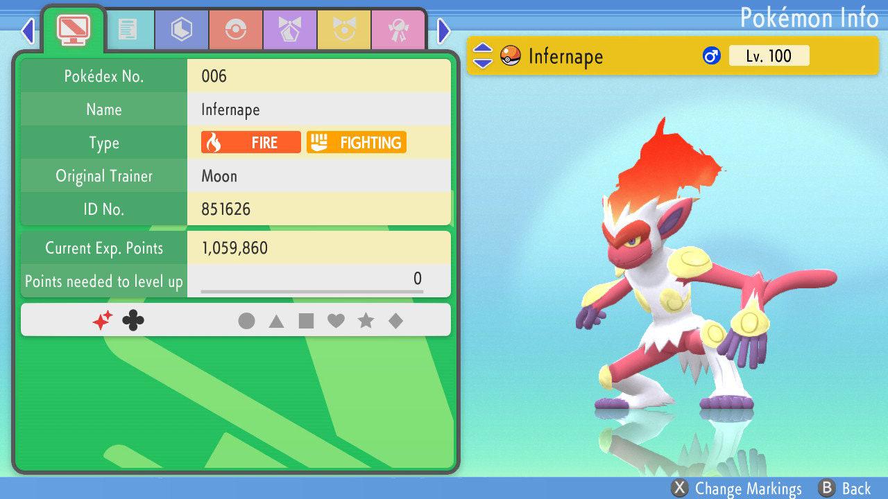 SHINY 6IV INFERNAPE Pokemon Brilliant Diamond Shining Pearl 6IV Competitive Battle - Pokémon Brilliant Diamond & Shining