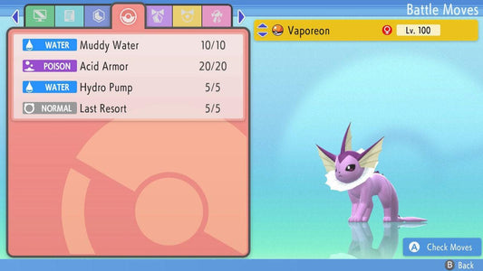 SHINY 6IV VAPOREON Pokemon Brilliant Diamond Shining Pearl 6IV Competitive Battle - Pokémon Brilliant Diamond & Shining Pearl