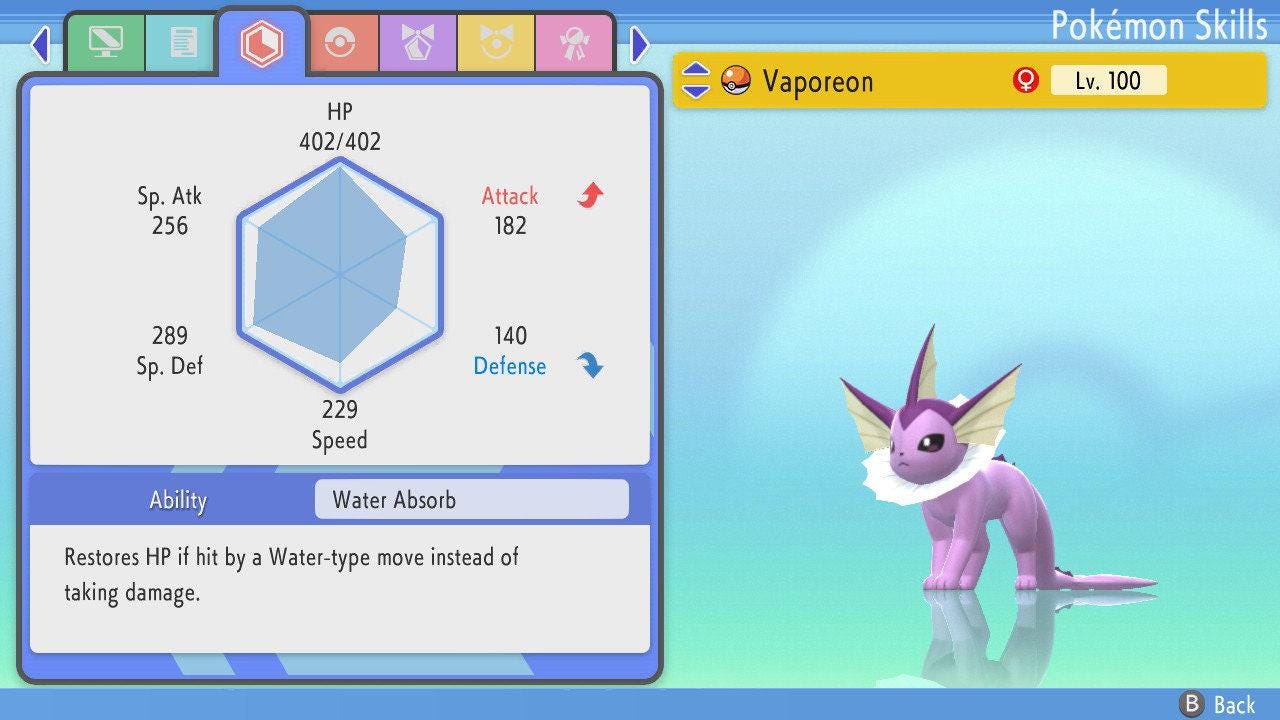 SHINY 6IV VAPOREON Pokemon Brilliant Diamond Shining Pearl 6IV Competitive Battle - Pokémon Brilliant Diamond & Shining Pearl